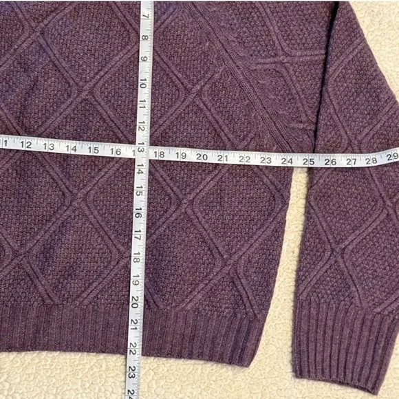 Harper Lane Purple Amelia Knit Pullover Wool Cashmere Sweater Size Large - Picture 9 of 11